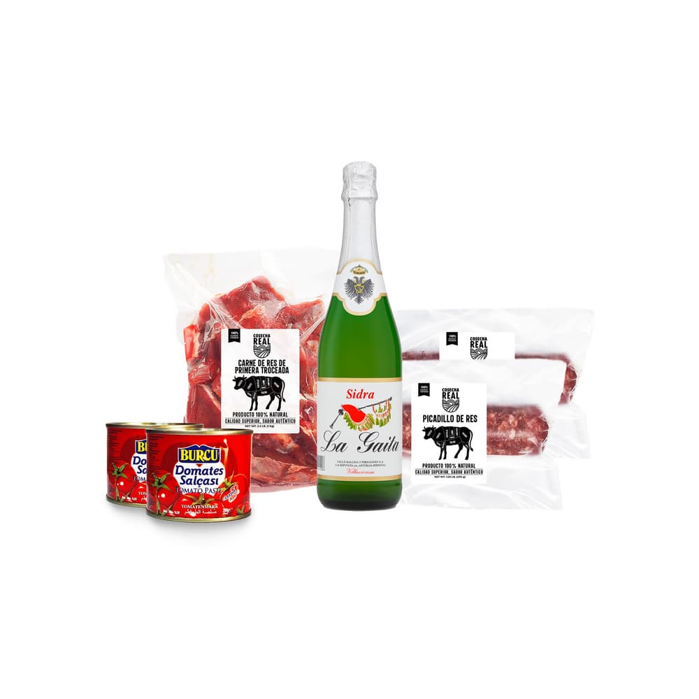 Combo navideño #3: Sidra La Gaita + Carne de res de primera troceada + Pasta de tomate + Picadillo de res - Imagen 1