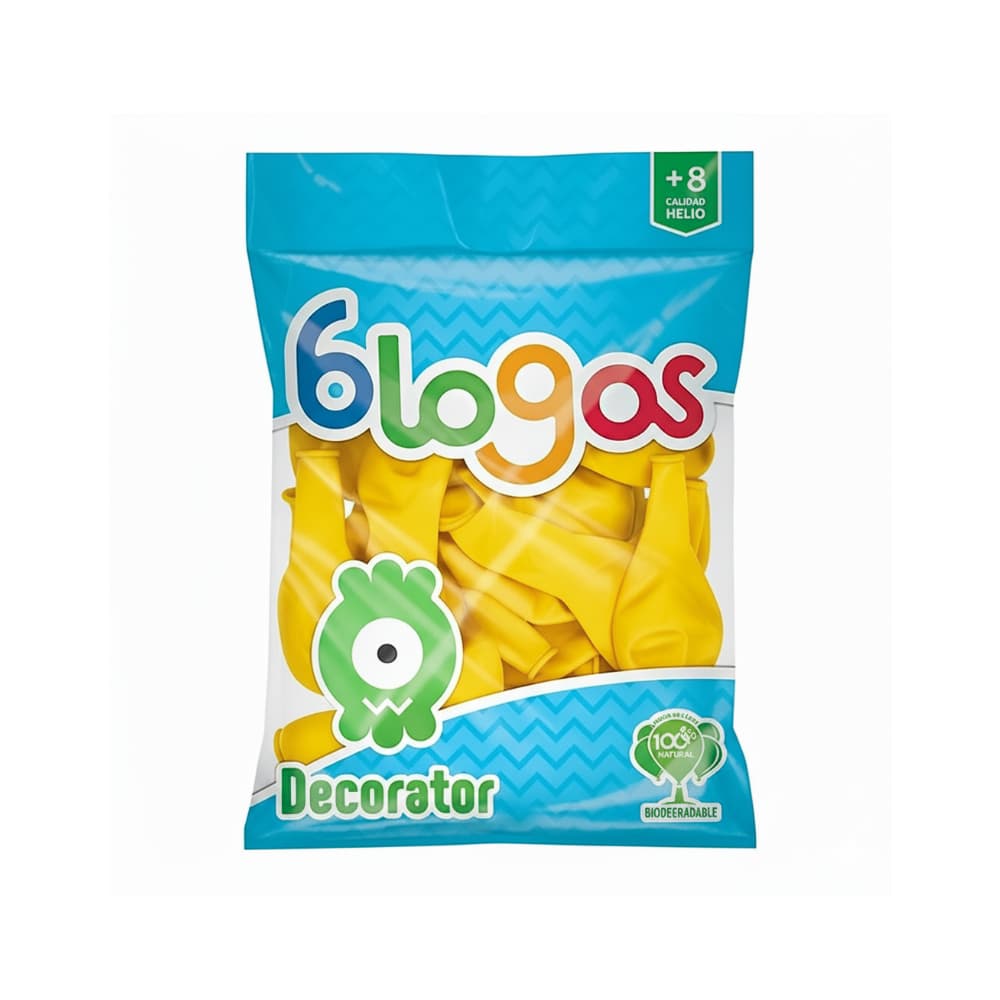 Paquete de globos amarillo canario Blogos Decorator (30 U) - Miniatura 1