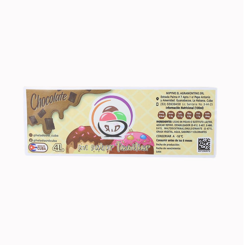 Helado sabor chocolate R&D (4 L) - Miniatura 2