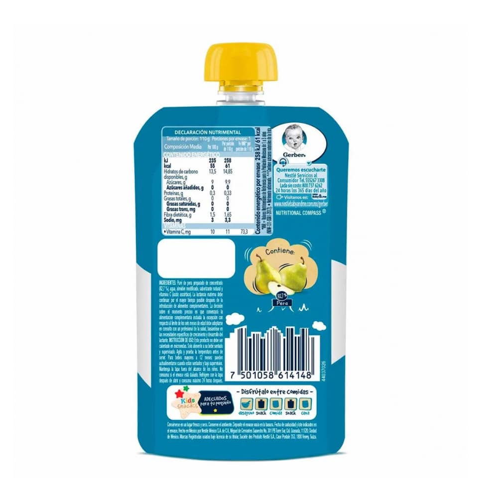 Comida papilla para bebés etapa 4 sabor pera Gerber Junior (110 g / 3.88 oz) - Miniatura 2