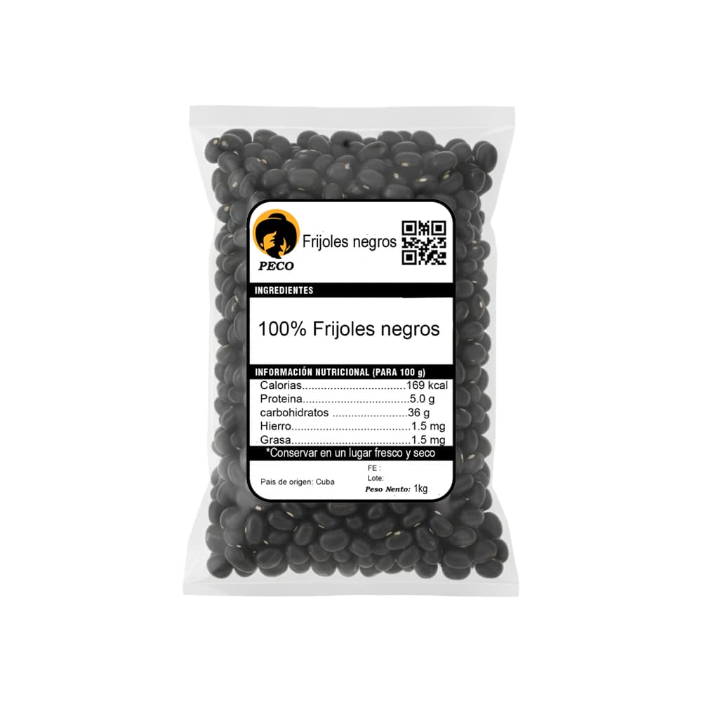 Frijoles negros Peco (1 kg / 2.2 lb) - Miniatura 1