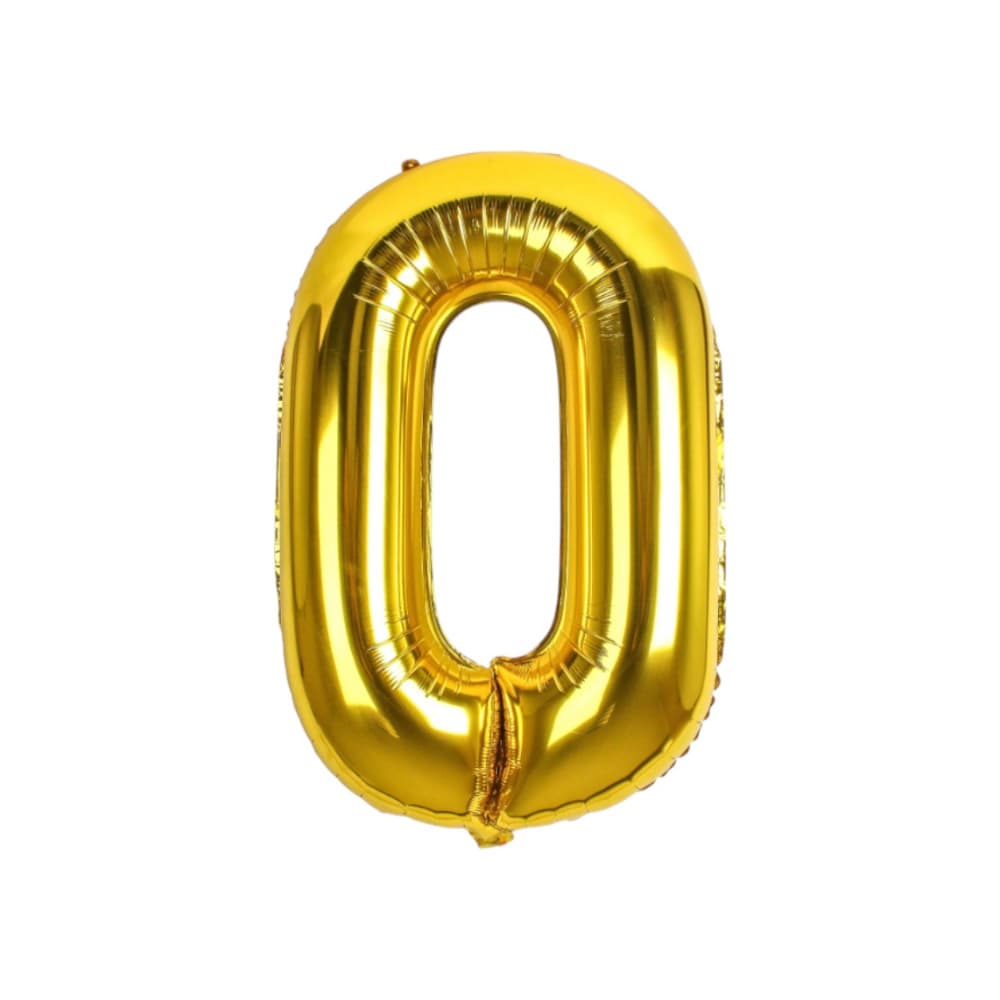 Globo dorado Número 0 Balloon (16 pulgadas) - Miniatura 4