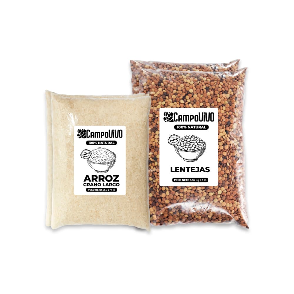 Combo de granos Campo Vivo #1: Arroz de grano largo + Lentejas - Imagen 1
