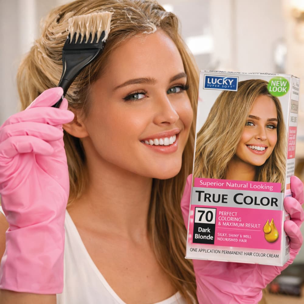 Tinte de cabello para mujer color rubio oscuro #70 Lucky Super Soft (40 ml / 1.36 fl. oz) - Miniatura 4