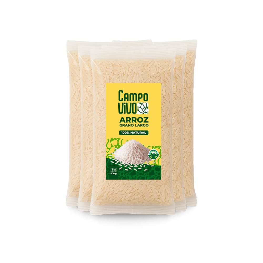 Arroz de grano largo Campo Vivo (5 x 500 g / 1.1 lb) - Imagen 1
