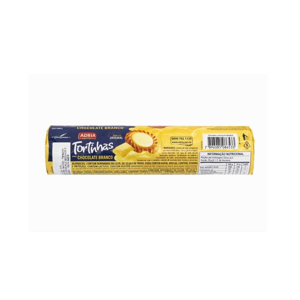 Galletas con relleno sabor chocolate blanco Tortinhas Adria (140 g / 4.94 oz) - Miniatura 2