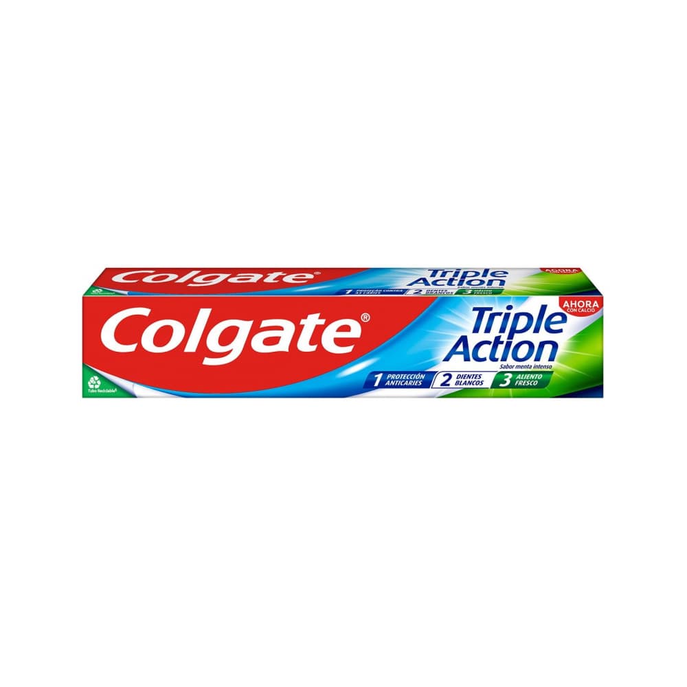 Pasta de dientes triple acción sabor menta intenso Colgate (75 ml) - Imagen 1