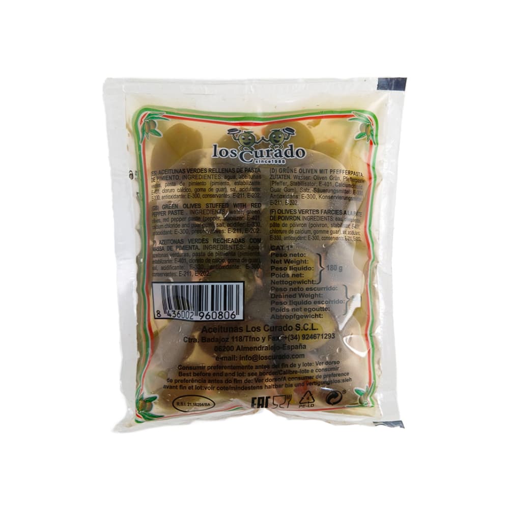 Aceitunas verdes rellenas de pasta de pimiento Los Curado (180 g / 6.35 oz) - Miniatura 3