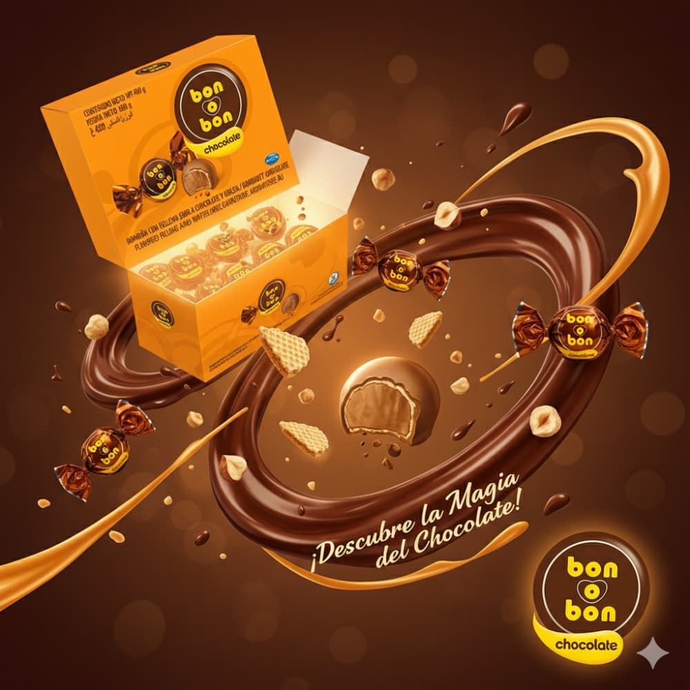 Caja de bombones de oblea rellenos de chocolate bon o bon Arcor (450 g / 15.87 oz) - Miniatura 4