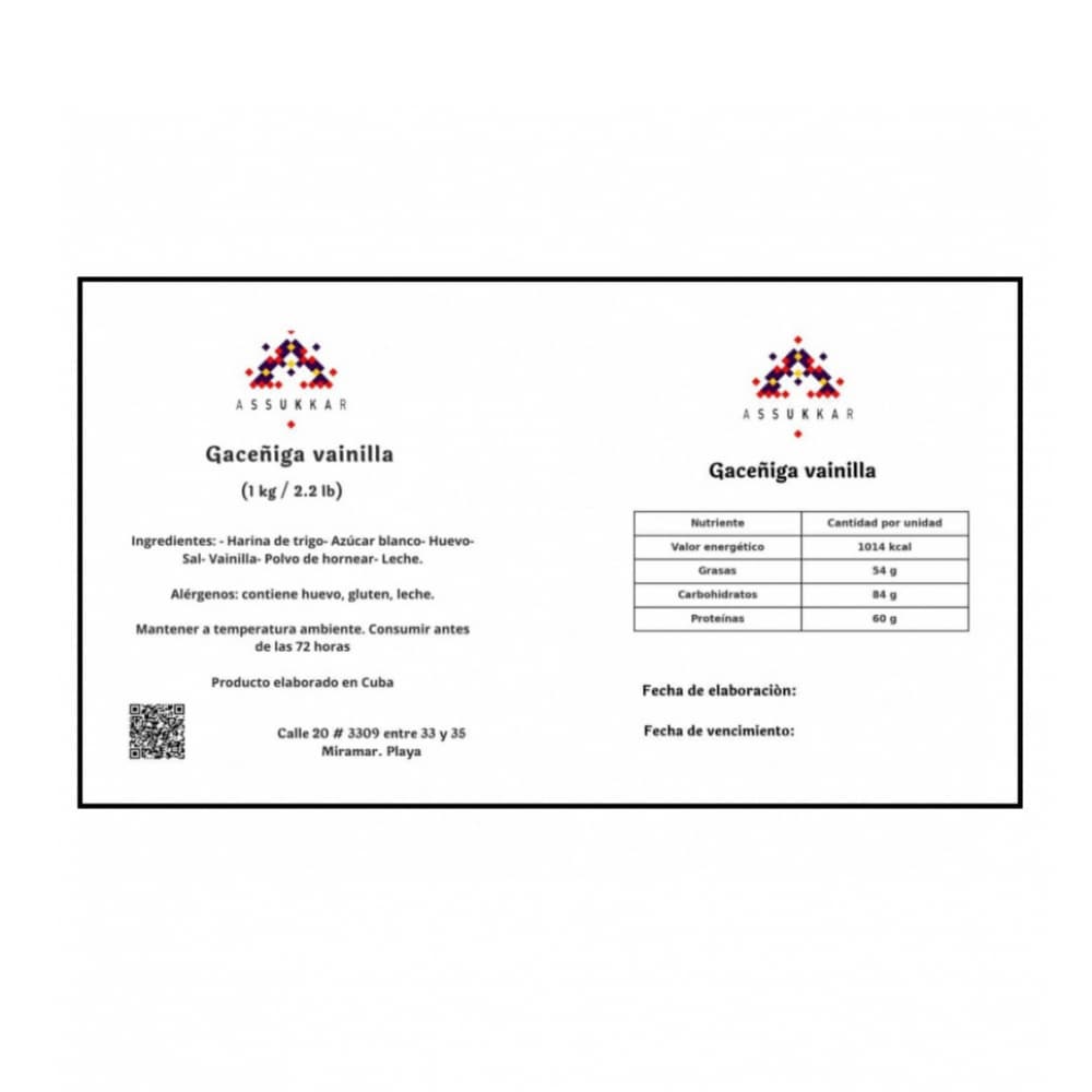 Gaceñiga vainilla grande Assukkar (1 kg / 2.2 lb) - Miniatura 3