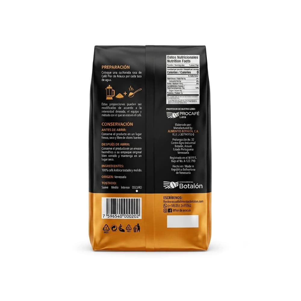 Café tostado y molido Flor de Arauca Gran Sabor (500 g / 1.1 lb) - Miniatura 2