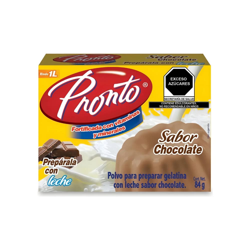Polvo para preparar gelatina con leche sabor chocolate Pronto (84 g / 2.96 oz) - Imagen 1