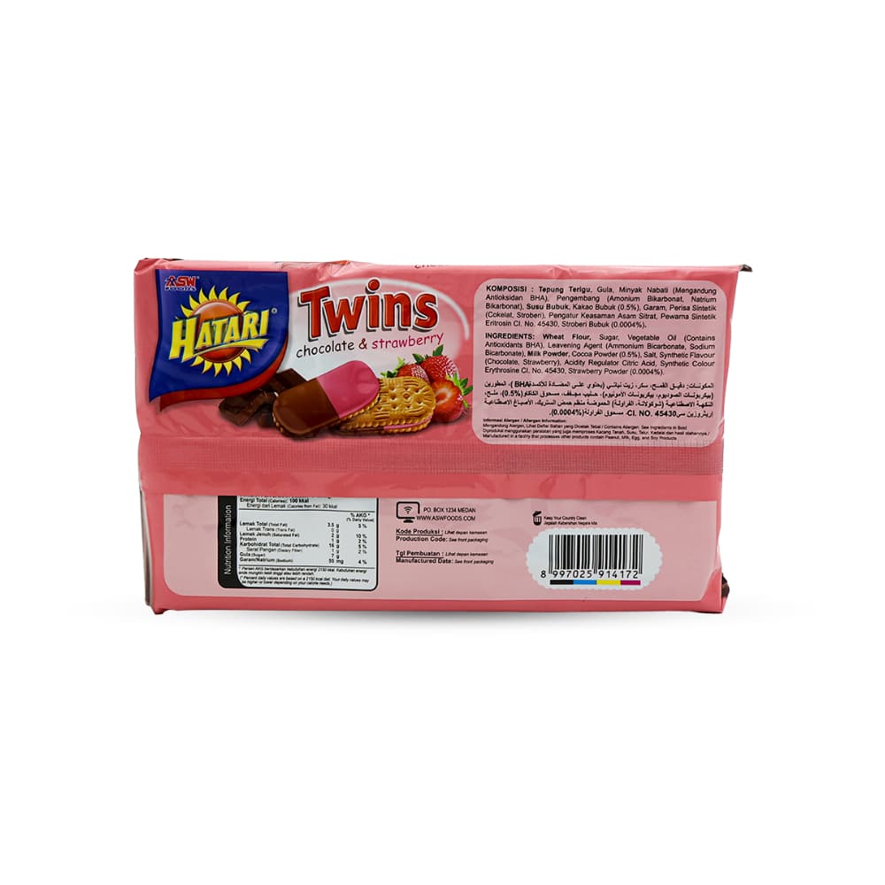 Galletas con crema sabor chocolate y fresa Hatari (190 g / 6.70 oz) - Miniatura 2