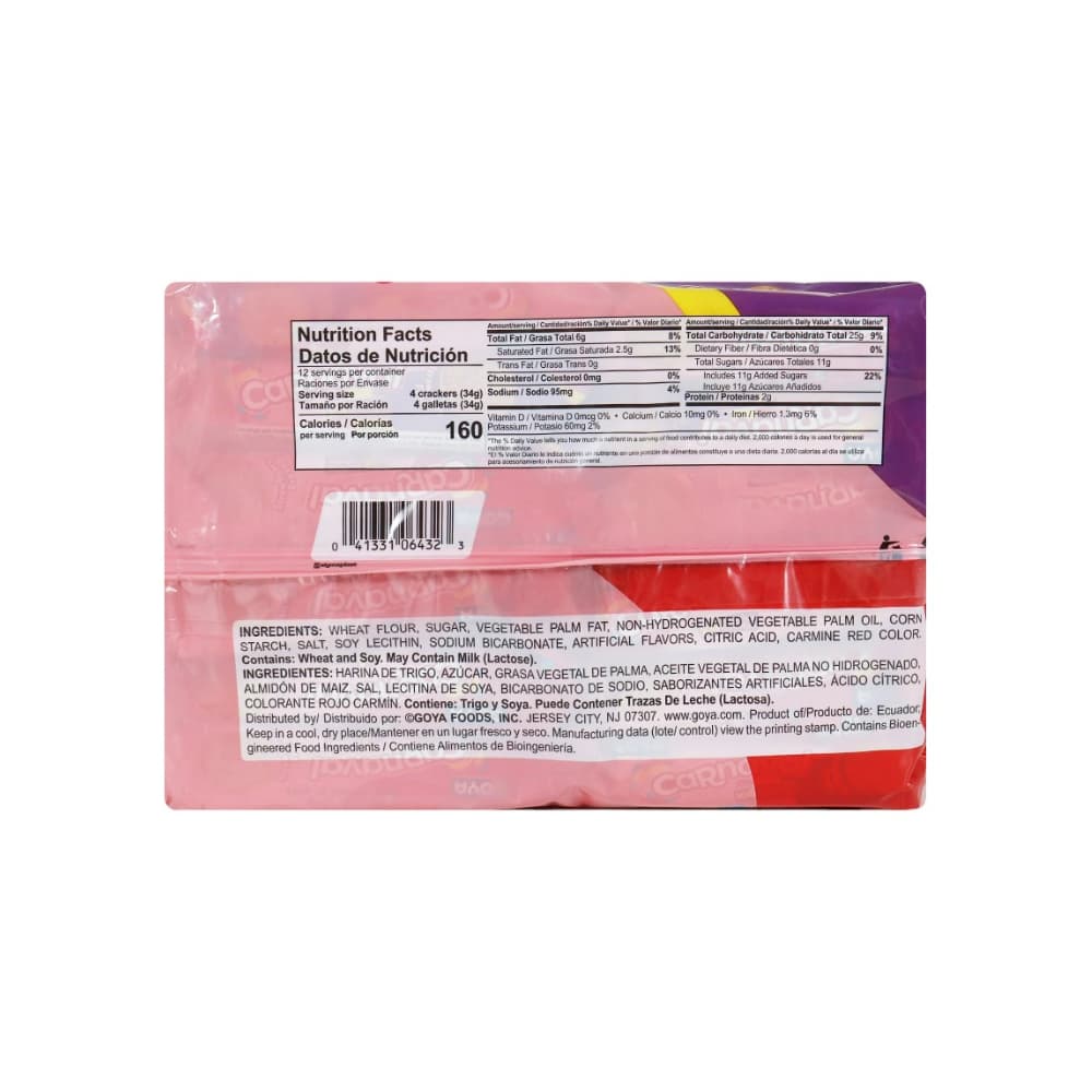 Galletas rellenas con crema sabor a fresa Carnaval Goya (2 x 403 g/ 14.2 oz) - Miniatura 2