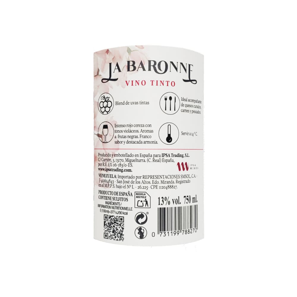 Vino tinto La Baronne (750 ml) - Miniatura 4