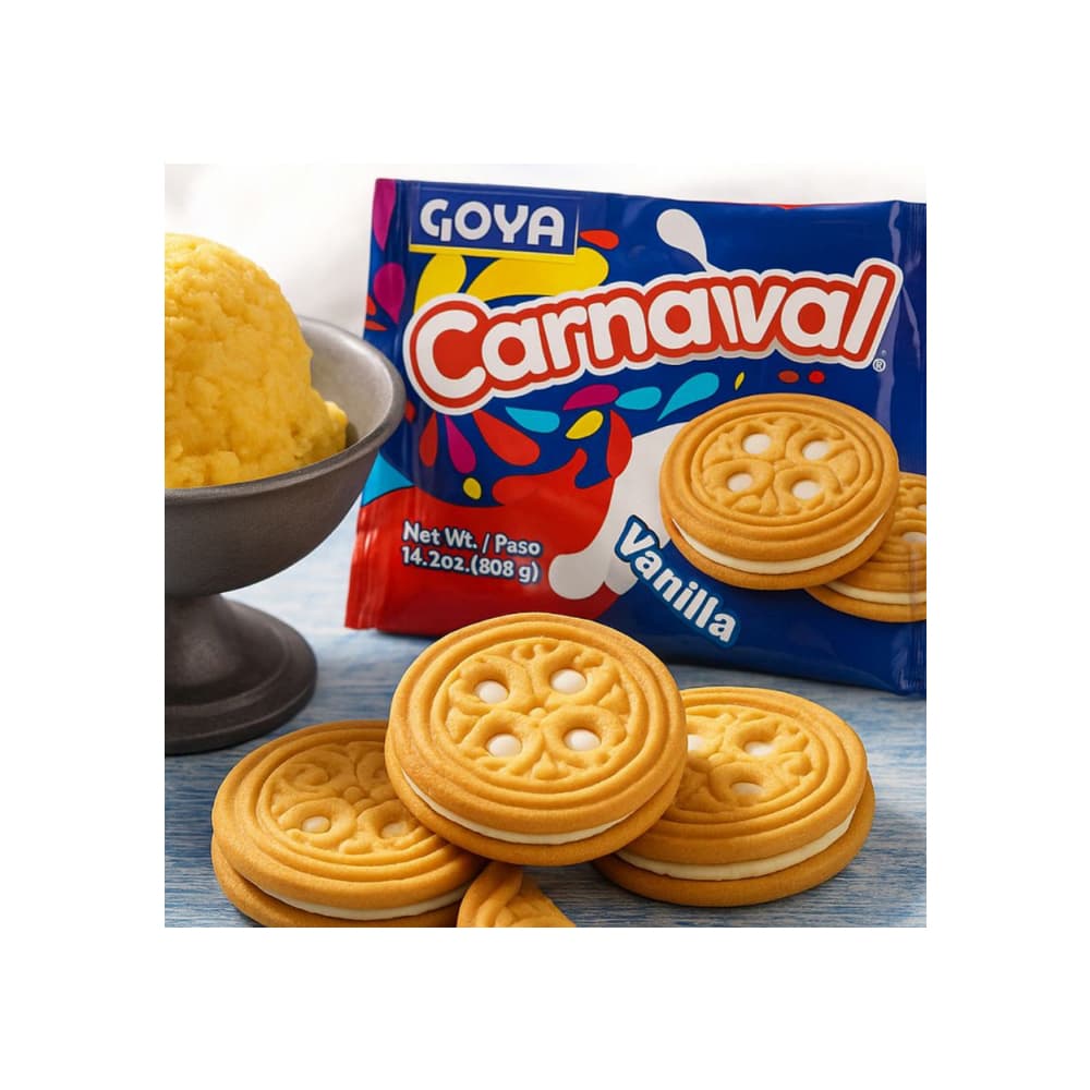 Galletas rellenas con crema sabor a vainilla Carnaval Goya (6 x 403 g/ 14.2 oz) - Miniatura 4