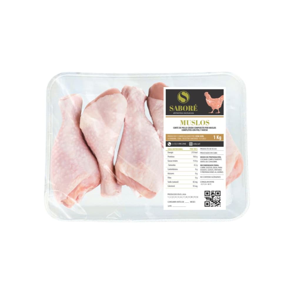Muslos de pollo con piel y huesos Saboré (1 kg / 2.2 lb) - Miniatura 1
