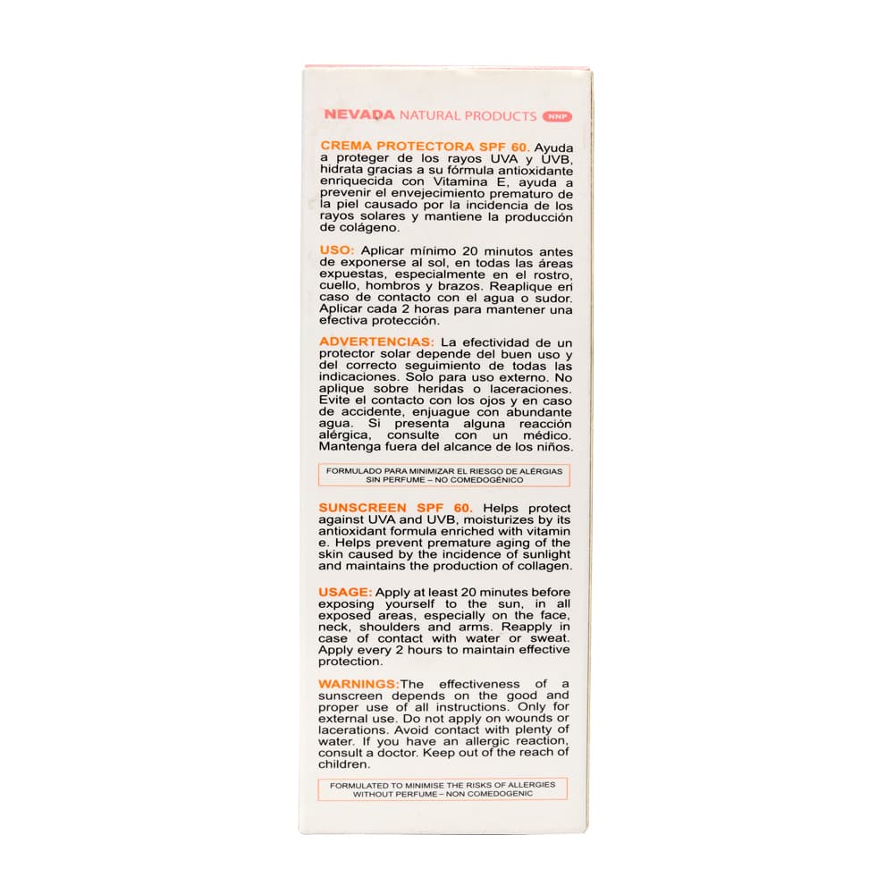 Protector solar 60 SPF anti-manchas con vitamina E Nevada (100 ml) - Miniatura 3