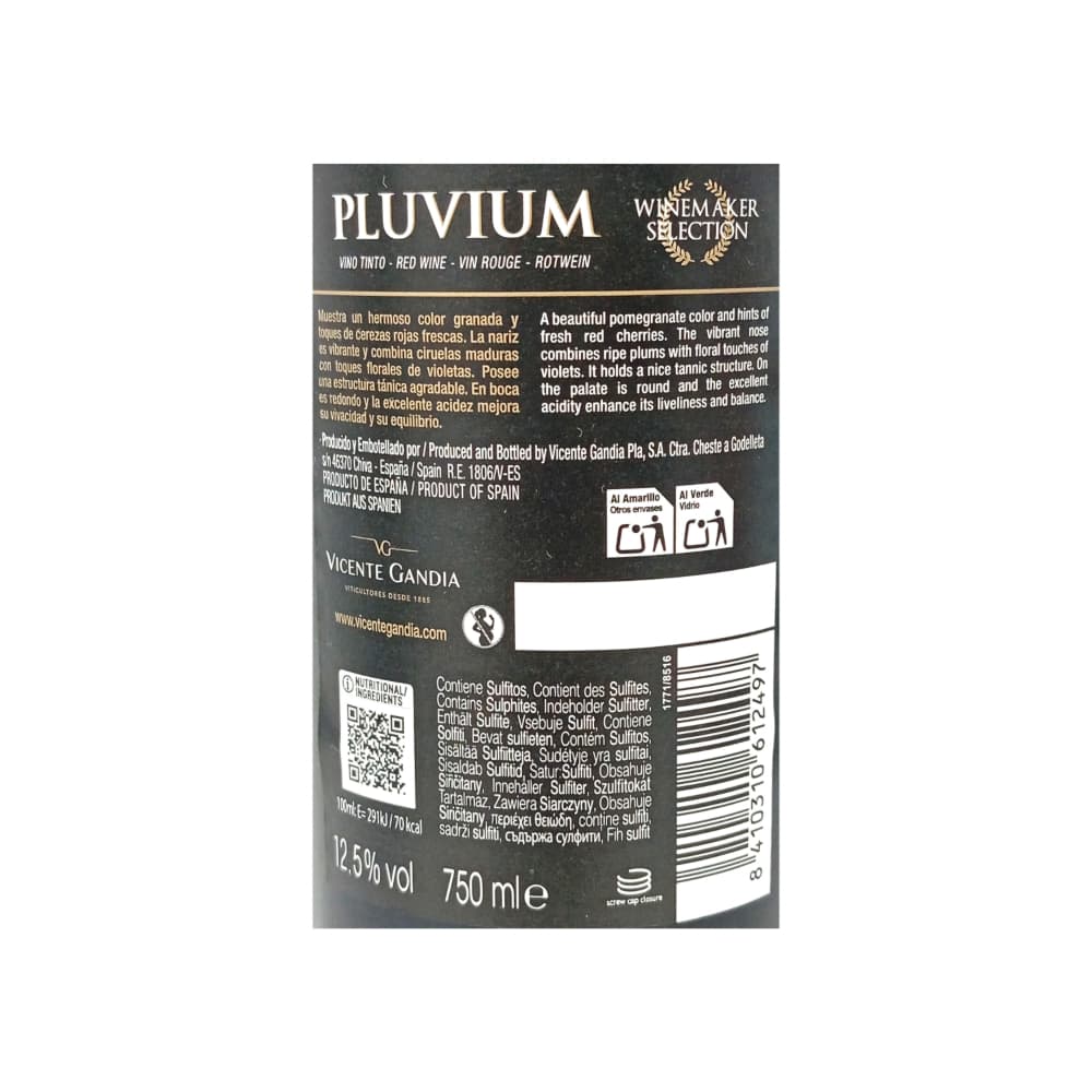 Vino tinto Pluvium (750 ml) - Miniatura 3