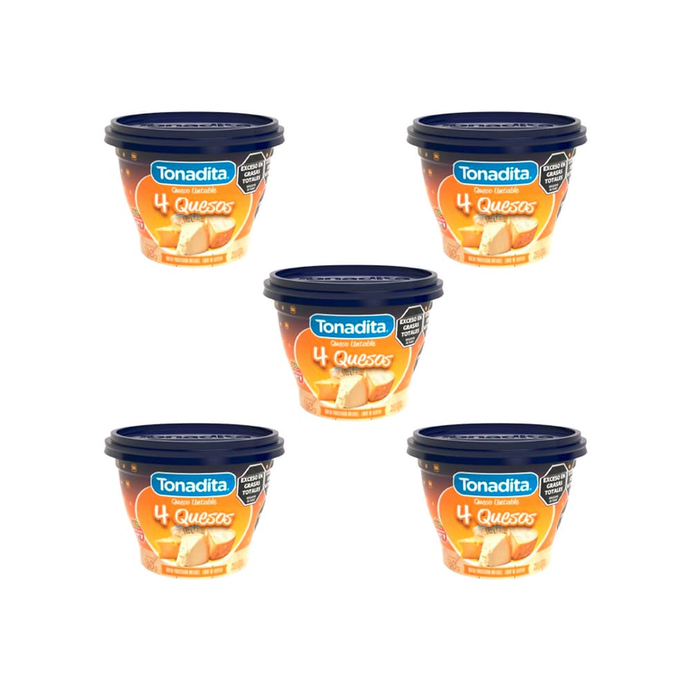 Queso untable sabor a 4 quesos Tonadita (5 x 180 g / 6.35 oz) - Imagen 1