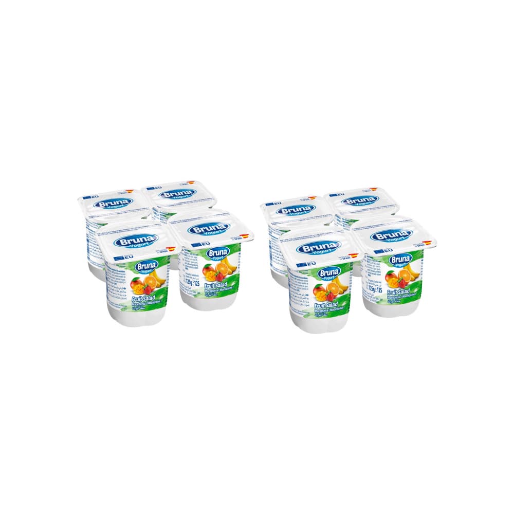 Yogurt pasteurizado sabor a macedonia Bruna (8 x 125 g / 4.41 oz) - Miniatura 1