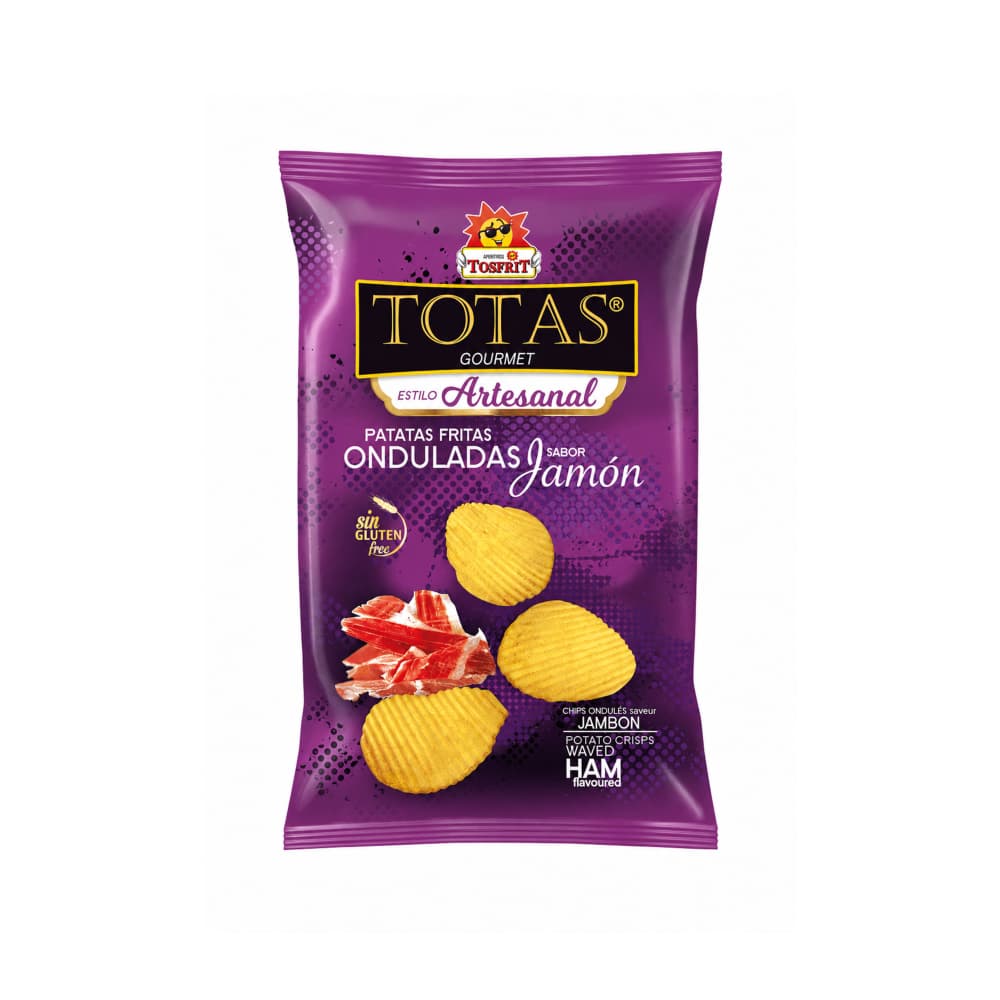 Patatas fritas onduladas sabor jamón Totas Gourmet (130 g / 4.58 oz) - Miniatura 1