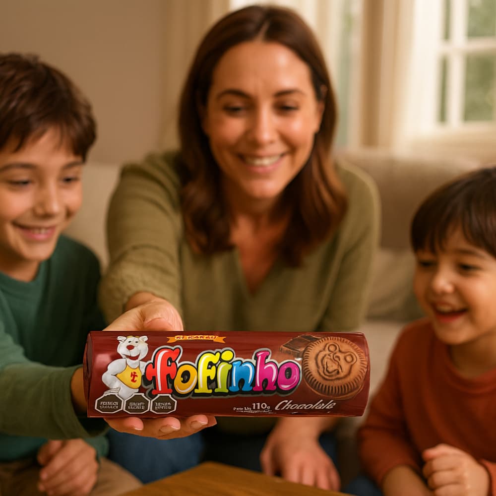 Galletas de chocolate rellenas con crema de chocolate Fofinho (110 g / 3.9 oz) - Miniatura 4