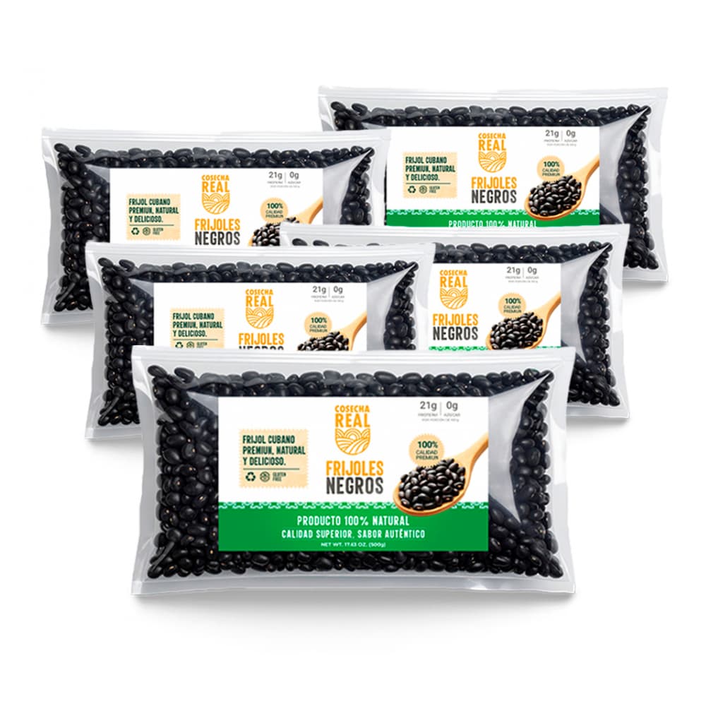 Frijoles negros Cosecha Real (5 x 500 g / 1.1 lb) - Imagen 1
