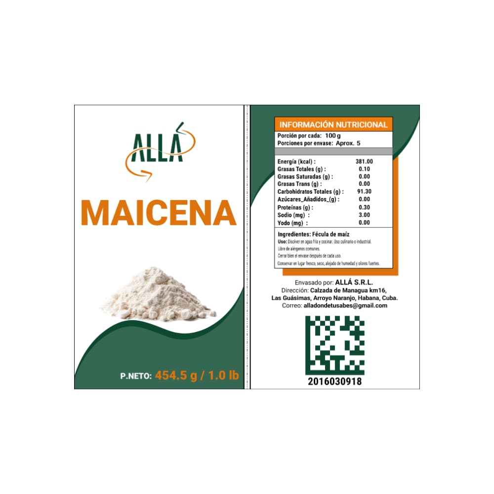 Maicena ALLÁ (454 g / 1 lb) - Miniatura 3