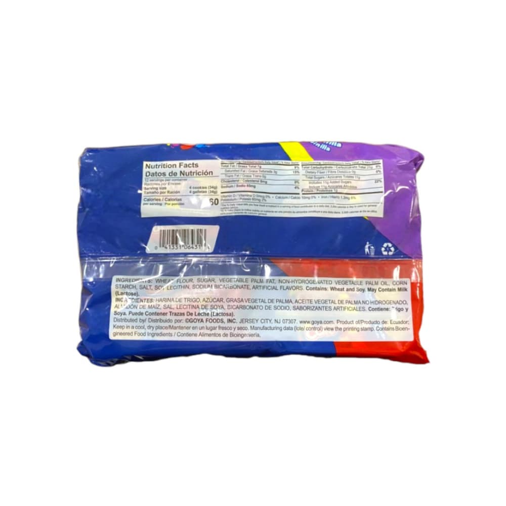 Galletas rellenas con crema sabor a vainilla Carnaval Goya (3 x 403 g/ 14.2 oz) - Miniatura 2