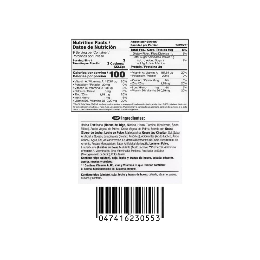 Galletas saladas sabor queso y mantequilla Dux (202.5 g / 7.14 oz) - Miniatura 2