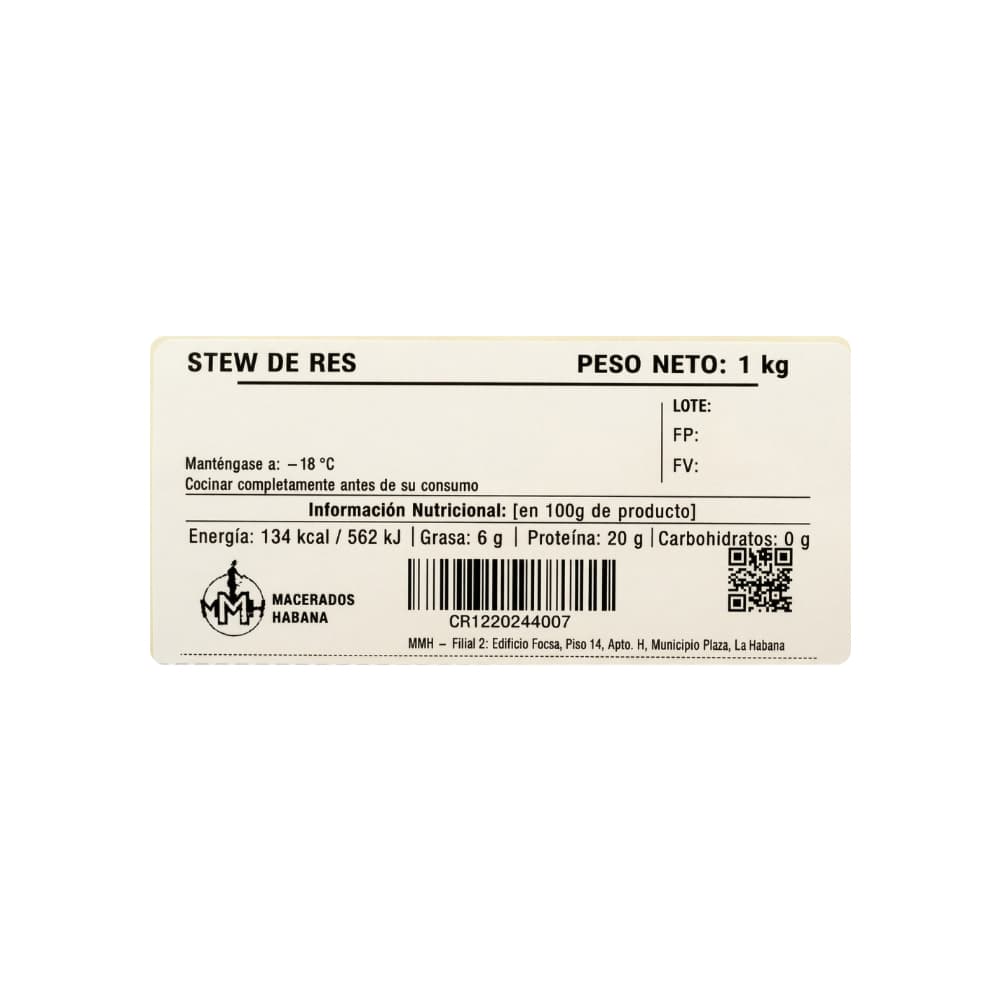 Carne troceada de res Macerados Habana (1 kg / 2.2 lb) - Miniatura 3
