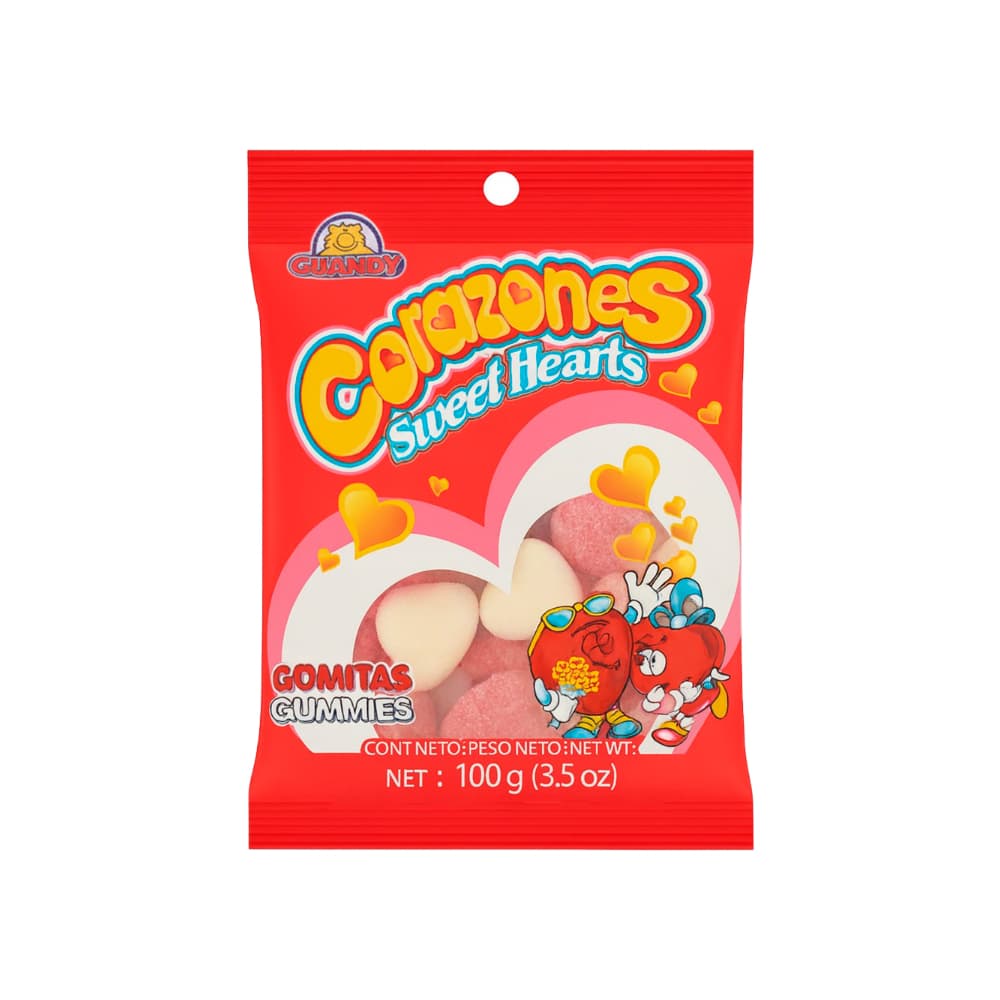Gomitas corazones Guandy (100 g / 3.5 oz) - Imagen 1