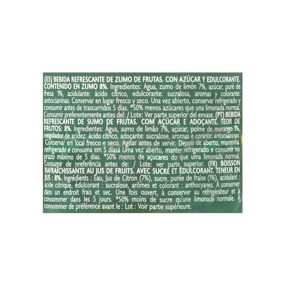 Bebida refrescante de zumo de frutas de limón y fresa light Don Simón (1.5 L) - Miniatura 4