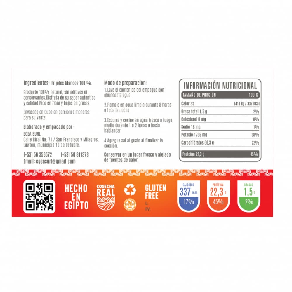 Frijoles blancos Cosecha Real (3 x 500 g / 1.1 lb) - Miniatura 3