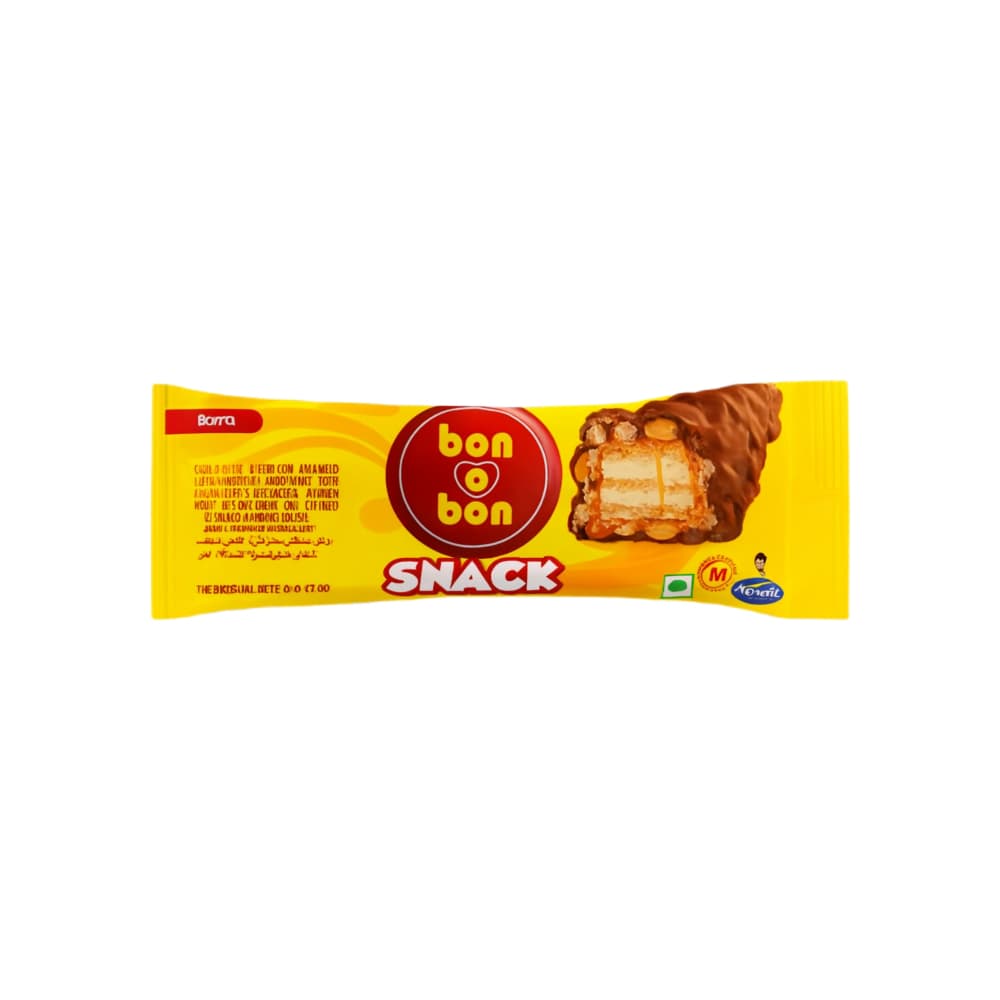 Sorbeto relleno de caramelo y cereal con cobertura sabor chocolate Bon o Bon Arcor (24 g) - Imagen 1