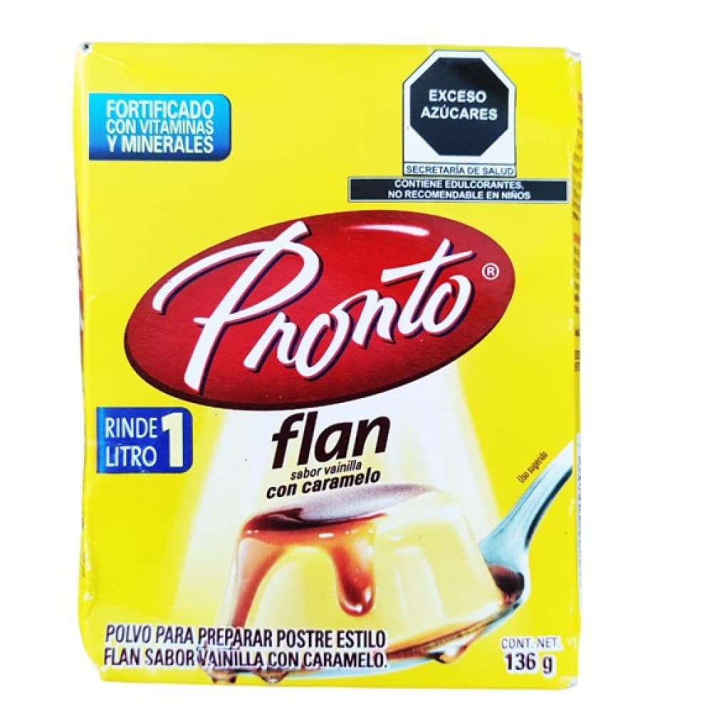 Polvo para preparar flan sabor vainilla con caramelo Pronto (136 g / 4.79 oz) - Miniatura 2