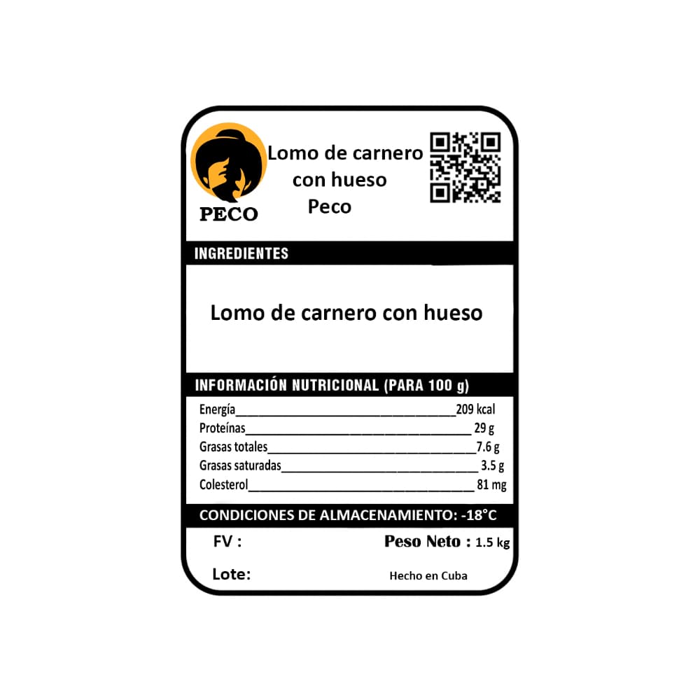 Lomo de carnero con hueso Peco (1.5 kg / 3.3 lb) - Miniatura 3