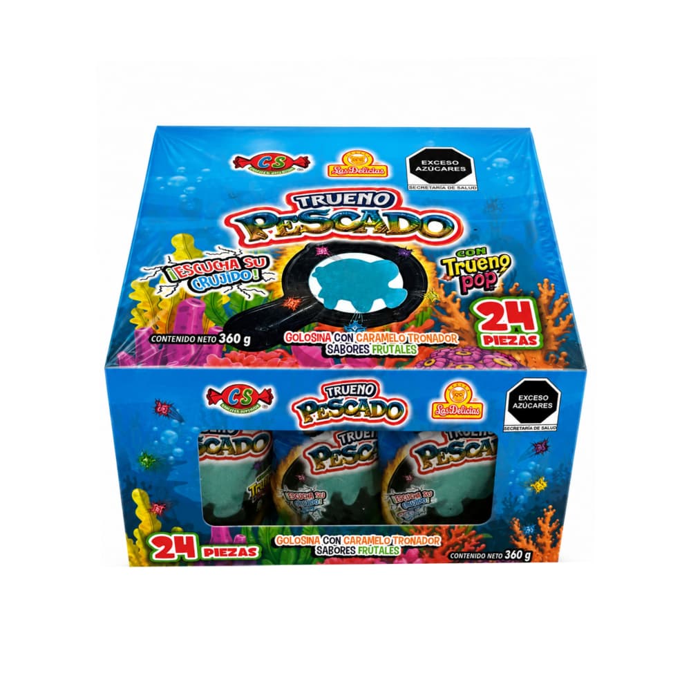 Gomitas en forma de pescados con caramelos tronador de sabores frutales Las Delicias (360 g / 12.70 oz) - Miniatura 1