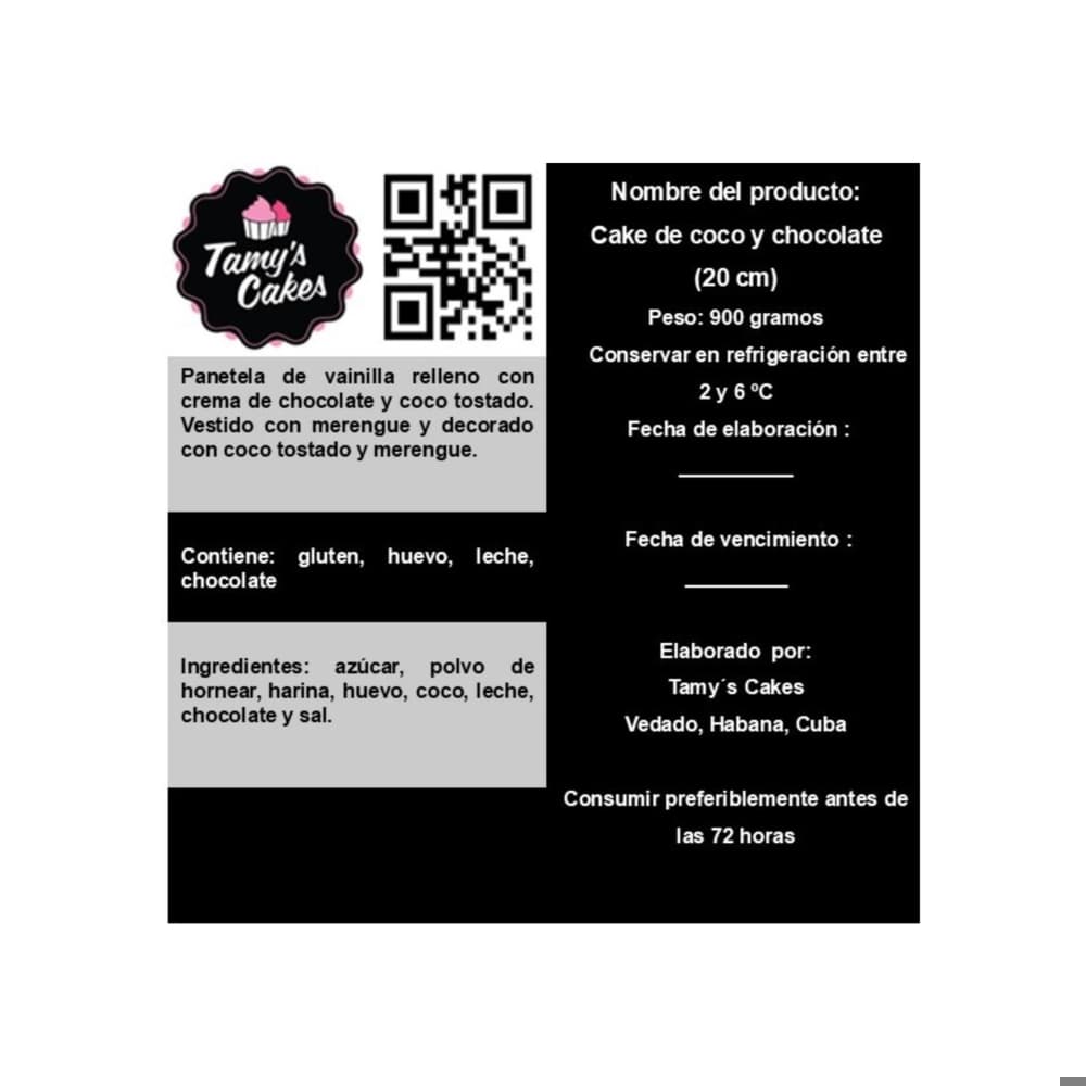 Cake de coco y chocolate Tamys Cake (10 comensales) - Miniatura 3