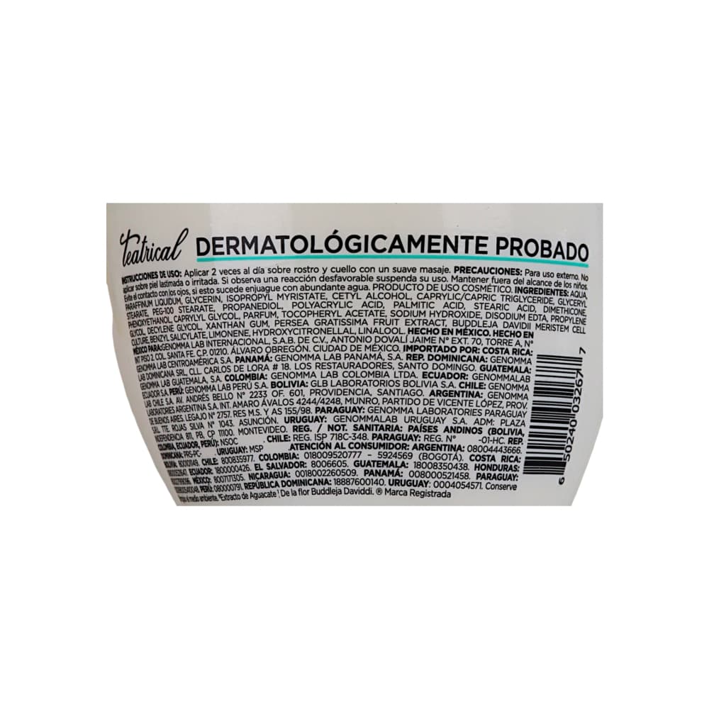 Crema facial humectante con células madre y aguacate Teatrical (100 g / 3.4 oz) - Miniatura 5