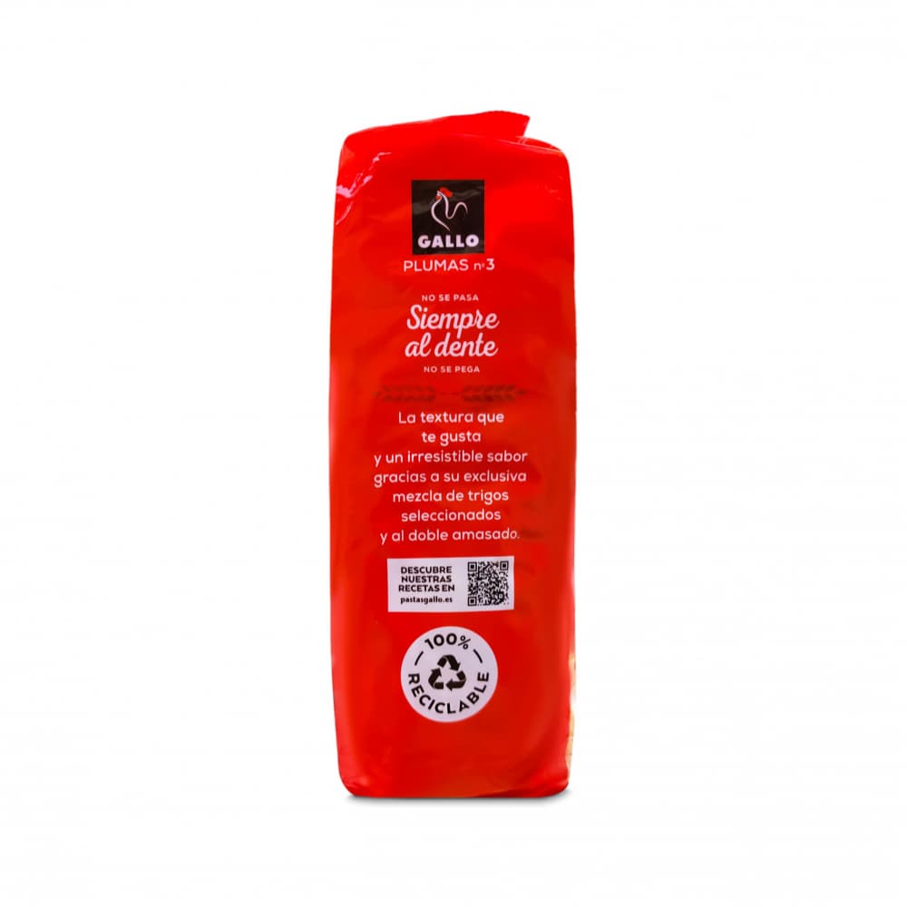 Pasta macarrones plumas No. 3 Gallo (450 g / 15.87 oz) - Miniatura 3