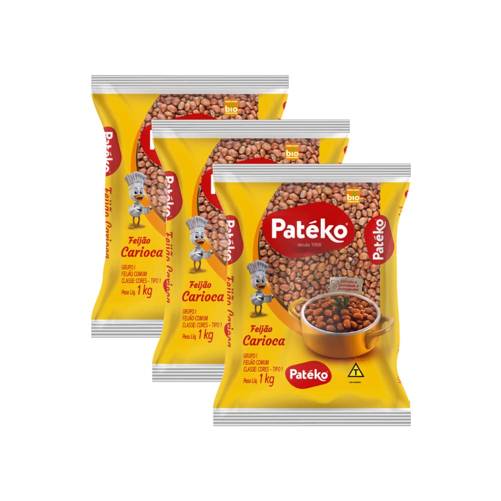 Frijoles pintos Patéko (3 x 1 kg / 2.2 lb) - Imagen 1
