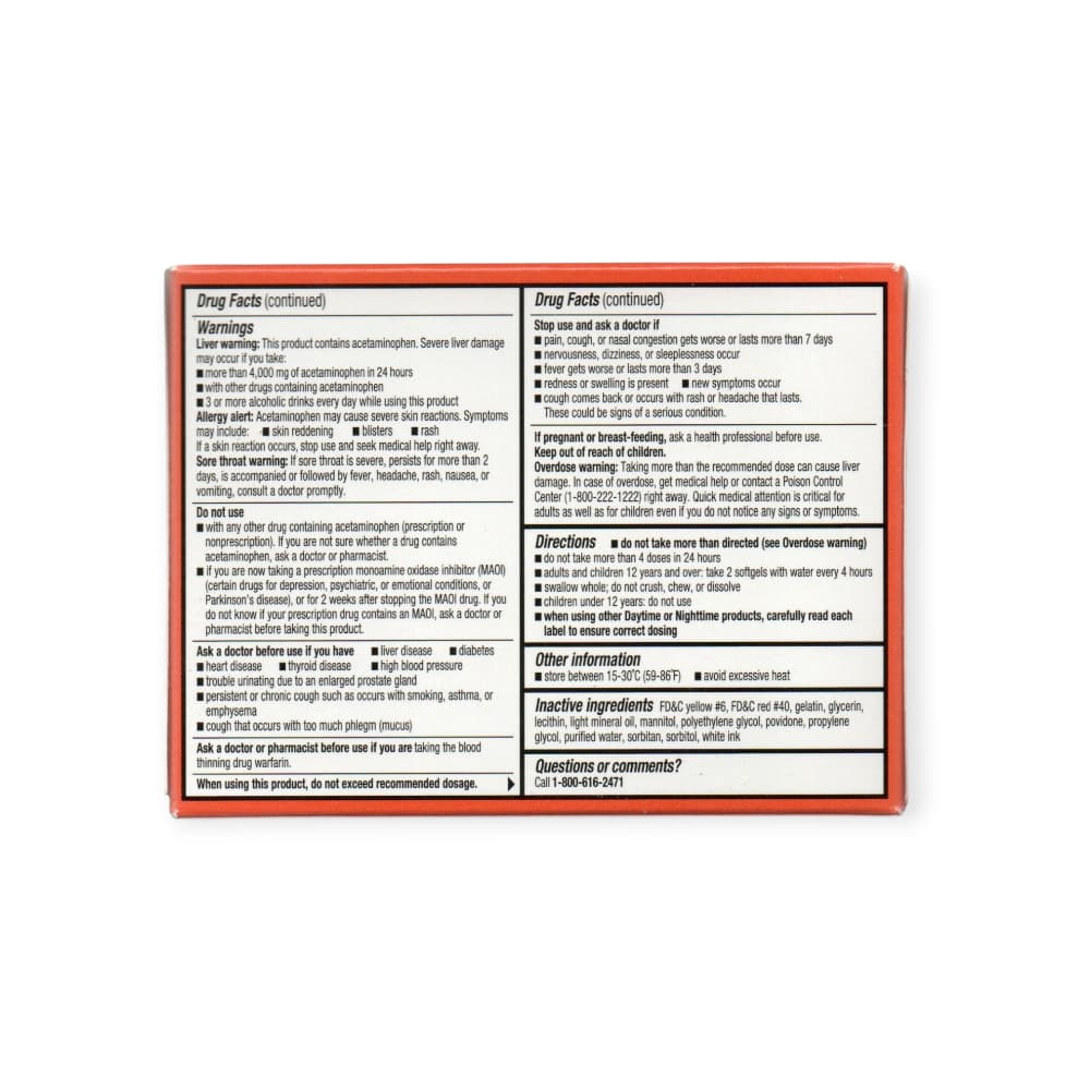 Alivio diurno para el resfriado y la gripe Major (16 cápsulas blandas) - Miniatura 3