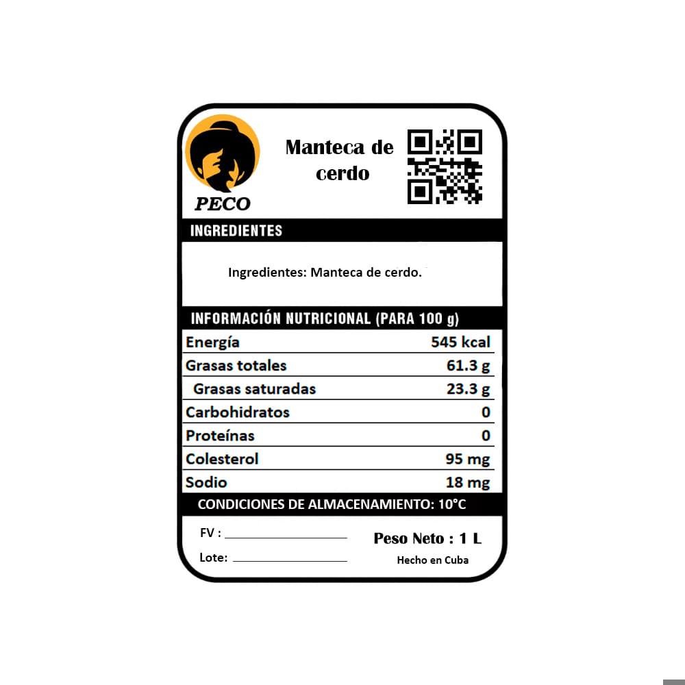 Manteca de cerdo Peco (1 L) - Miniatura 3