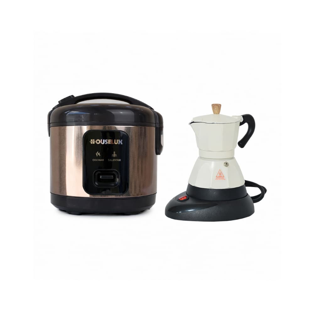 Combo Olla arrocera Houselux 1.5 L +  Cafetera eléctrica 3 Tazas - Miniatura 1