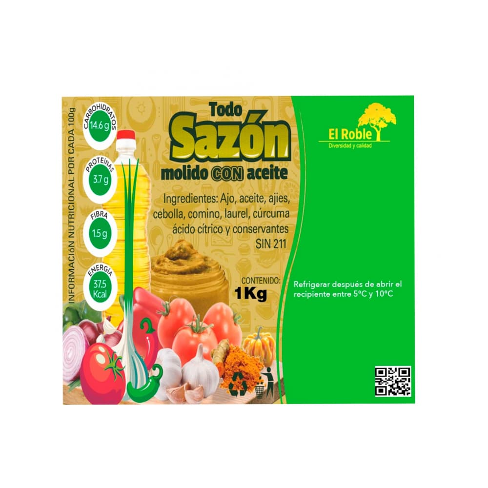 Todo sazón molido con aceite El Roble (1 kg / 2.2 lb) - Miniatura 2