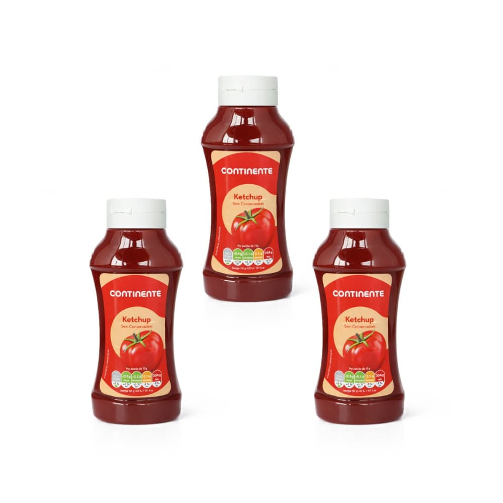 Pack Ahorro Ketchup natural sin conservantes Continente (3 x 340 g) - Imagen 1