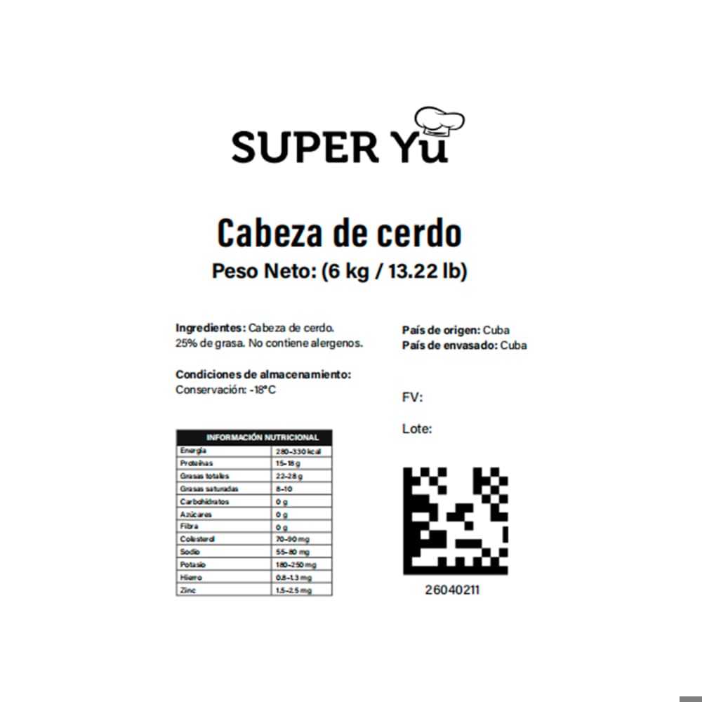 Cabeza de cerdo Super Yu (6 kg / 13.22 lb) - Miniatura 3