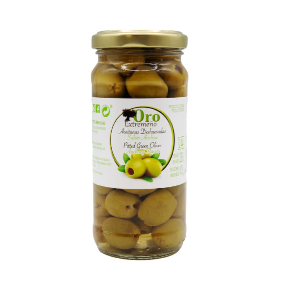 Aceitunas deshuesadas sabor anchoa Oro Extremeño (250 g / 8.8 oz) - Imagen 1